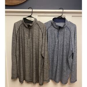 Lot of 2 TGW Golf 1/4‎ Zip Performance Pullovers Mens Size 2XL, Gray and Blue